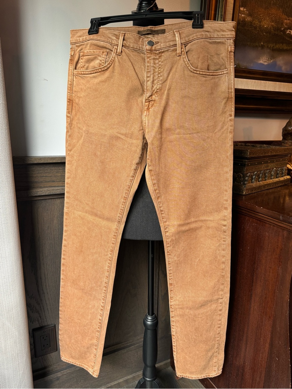 Joe's Jeans Slim Straight Jeans in Warm Orange Brown 33 - Picture 2 of 9